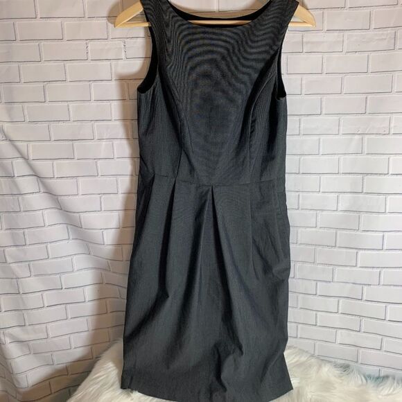 Eva Franco Gray Inverted Pleat Mini Dress Sz 2 - Picture 1 of 6